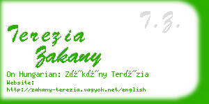 terezia zakany business card